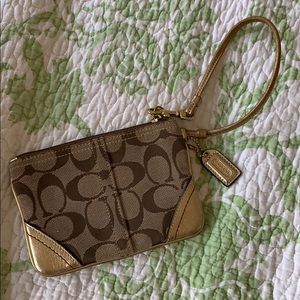 Coach Wristlet - gold and brown!